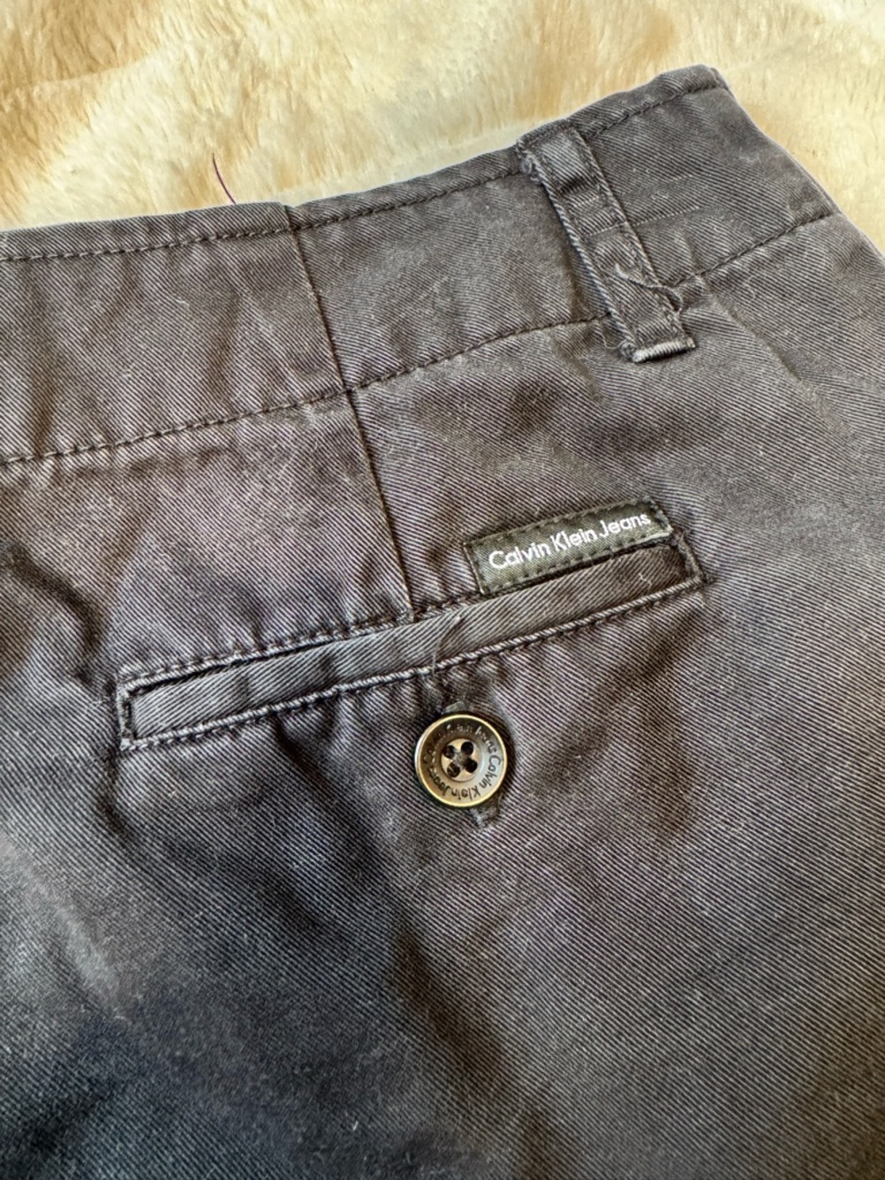 Calvin Klein Black Chino Shorts Size 2 Cotton Mid Rise Casual Classic - Picture 5 of 16
